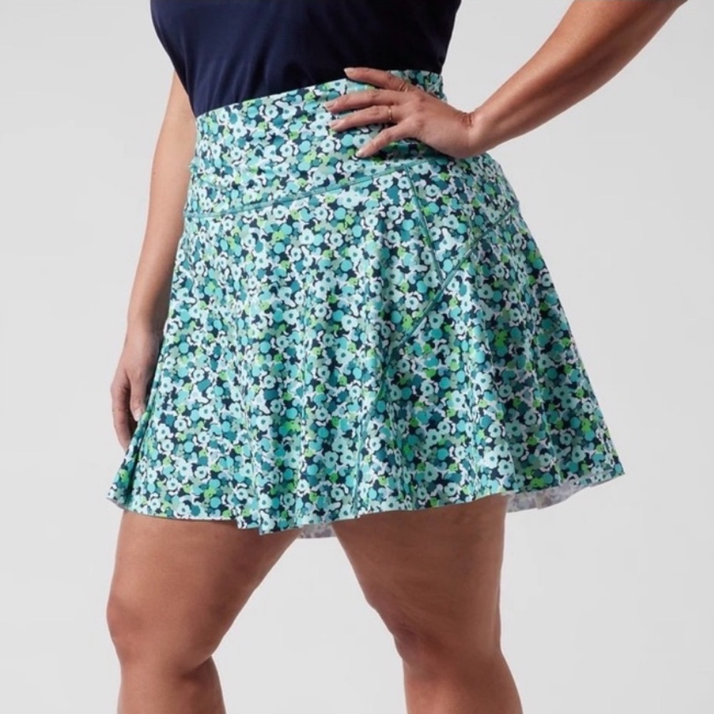 Athleta Ace Tennis Skort 1X Floral Golf Pickleball Athletic Skirt